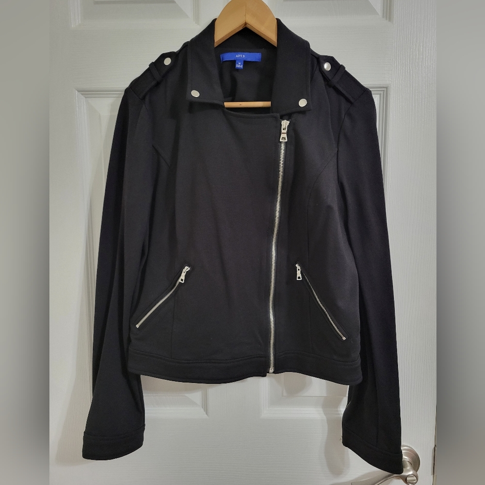Women's Black Long Sleeve Jacket, Size M